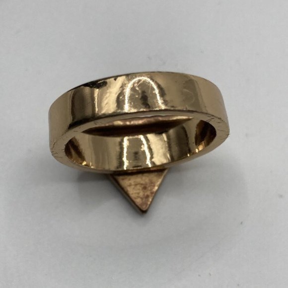 J.Crew Crystals Triangle Ring Size 7 Gold Tone - Picture 4 of 8